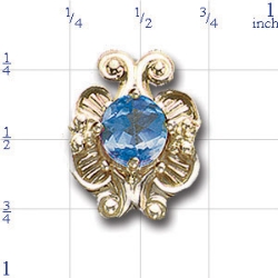 AC263 14K SW BLUE TOPAZ SLIDE 
